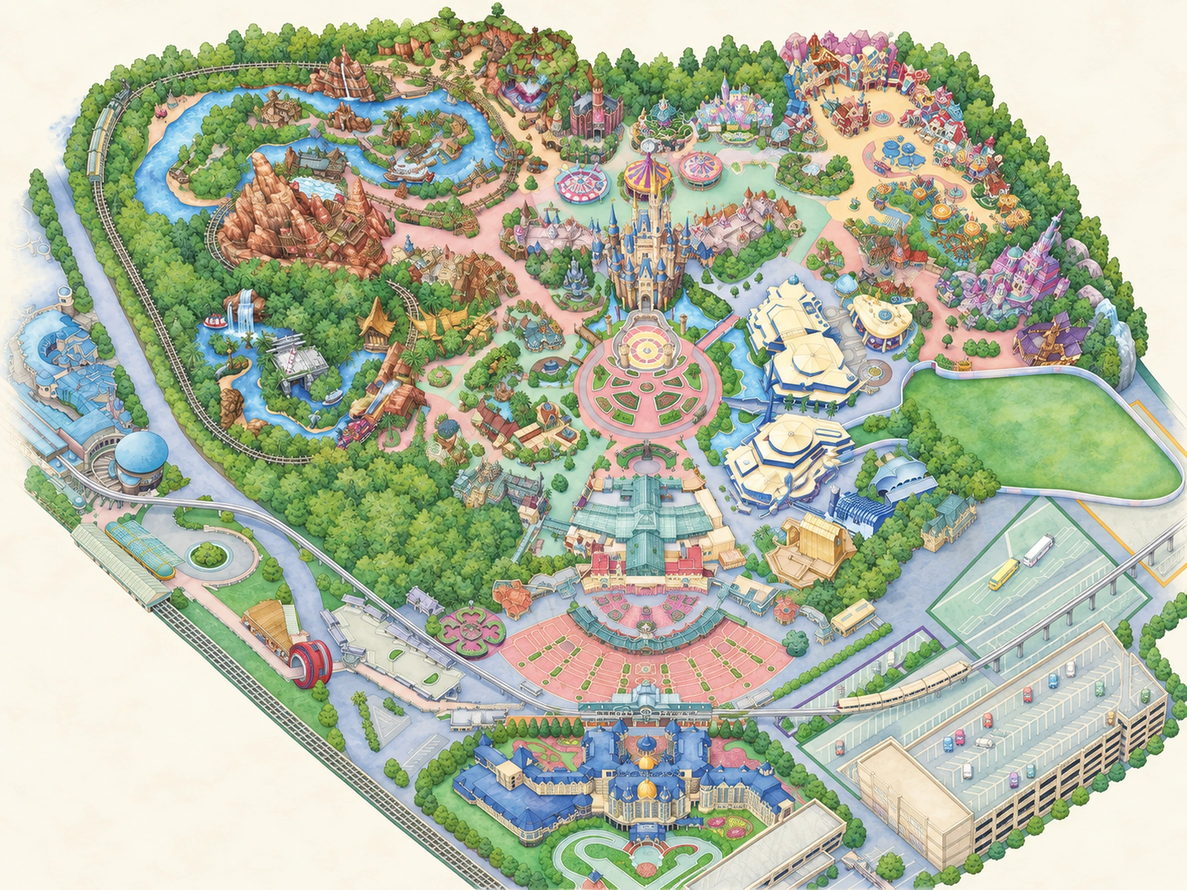 東京ディズニーランドのイラスト地図