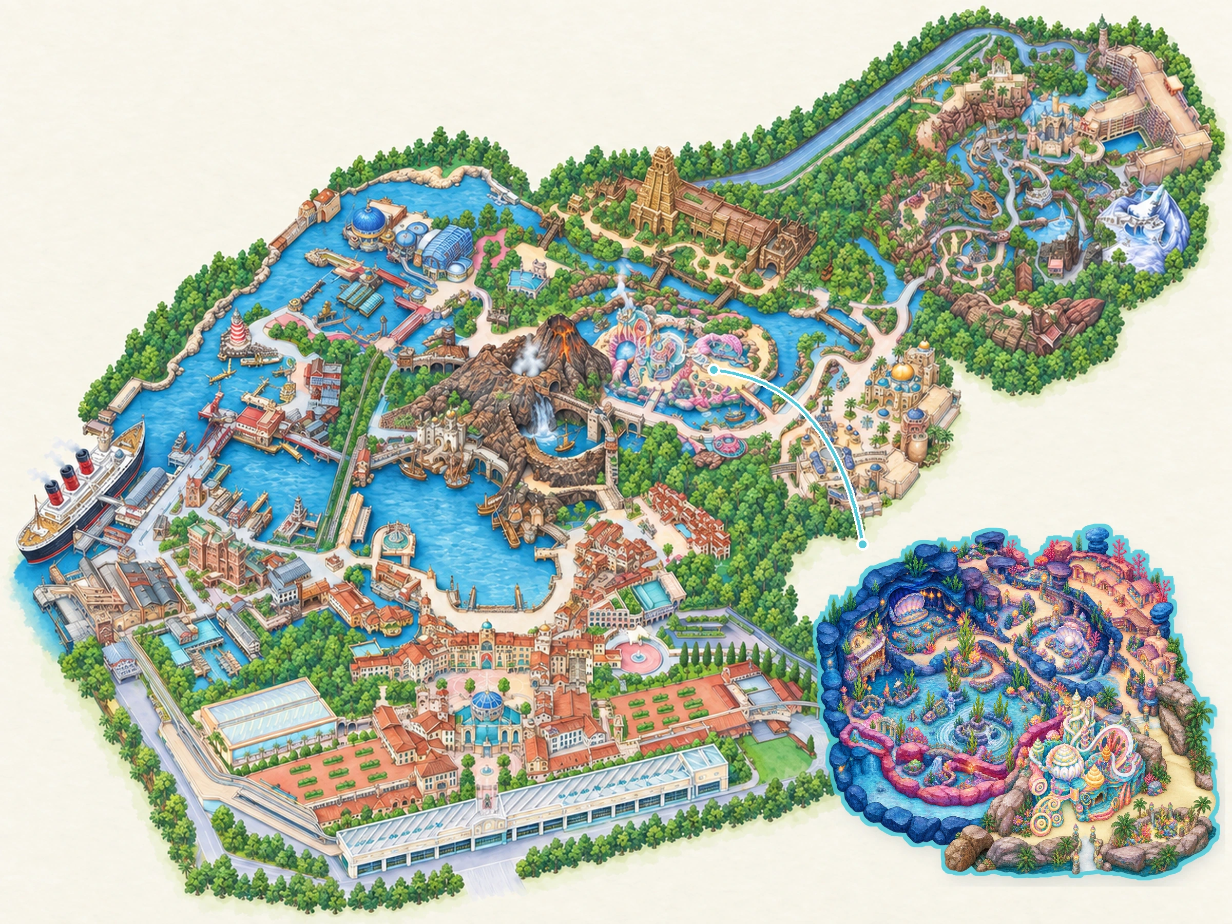 東京ディズニーシーのイラスト地図